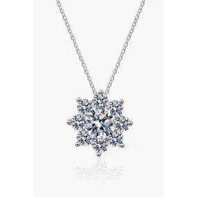 1 Carat Moissanite Floral-Shaped Pendant Necklace