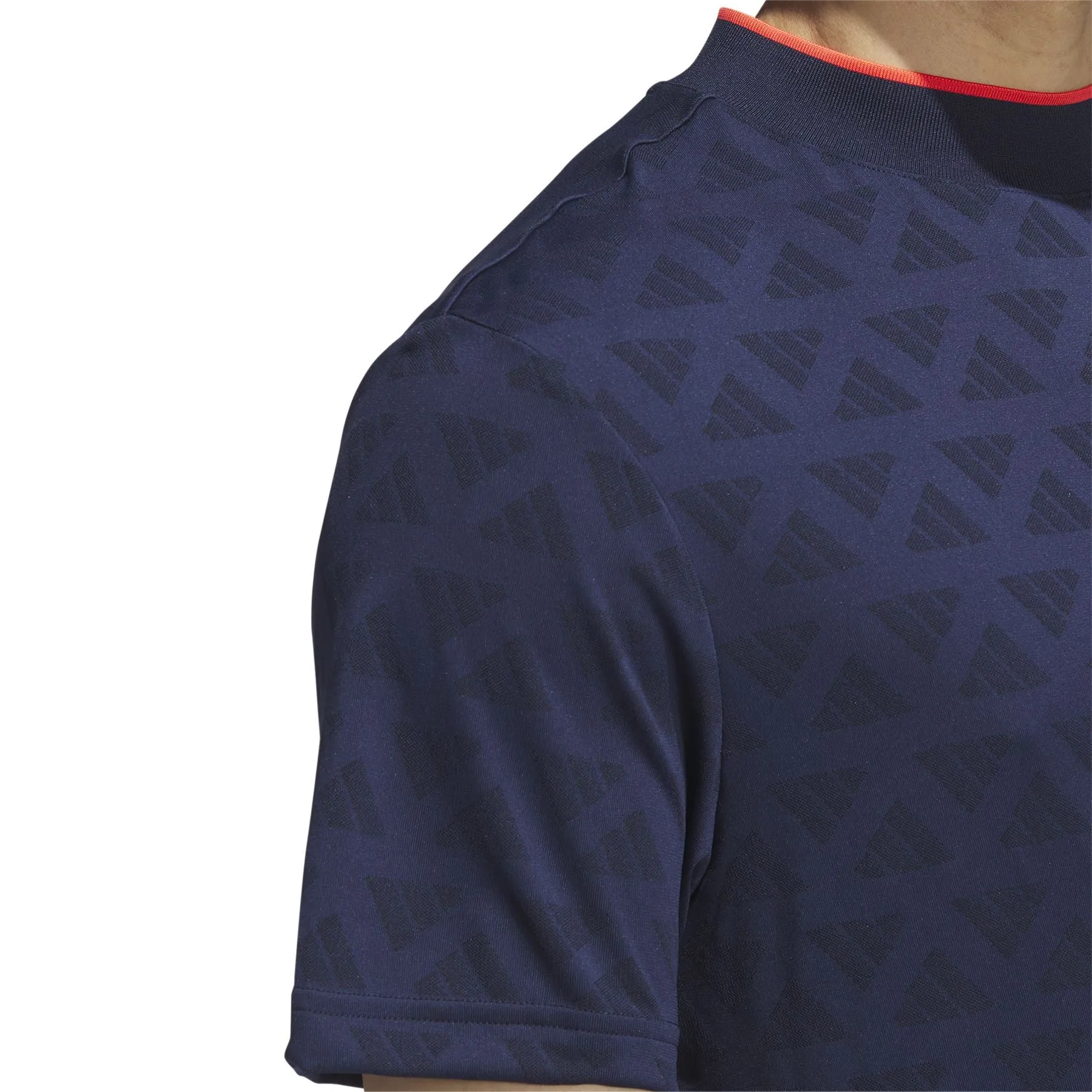 Adi Mock Neck Jacquard Polo Black/Collegiate Navy - W23