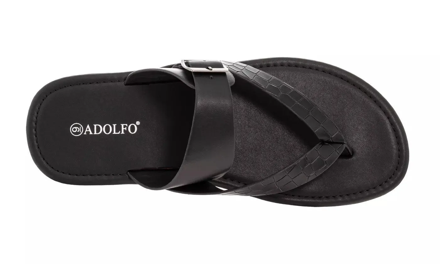 Adolfo Men's Leo Croc Toe Thong Sandal