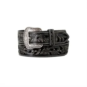 Ariat Women's Fashion Floral Emblem Black Leather Belt