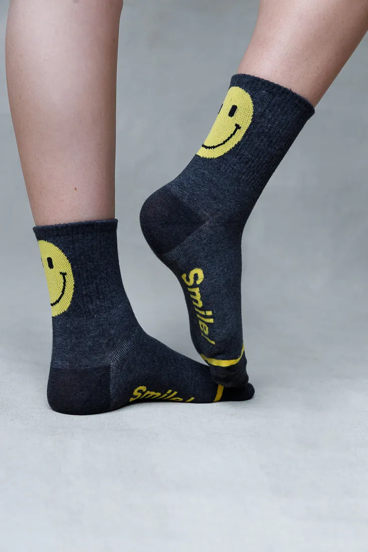 BACK SMILEY CREW SOCKS