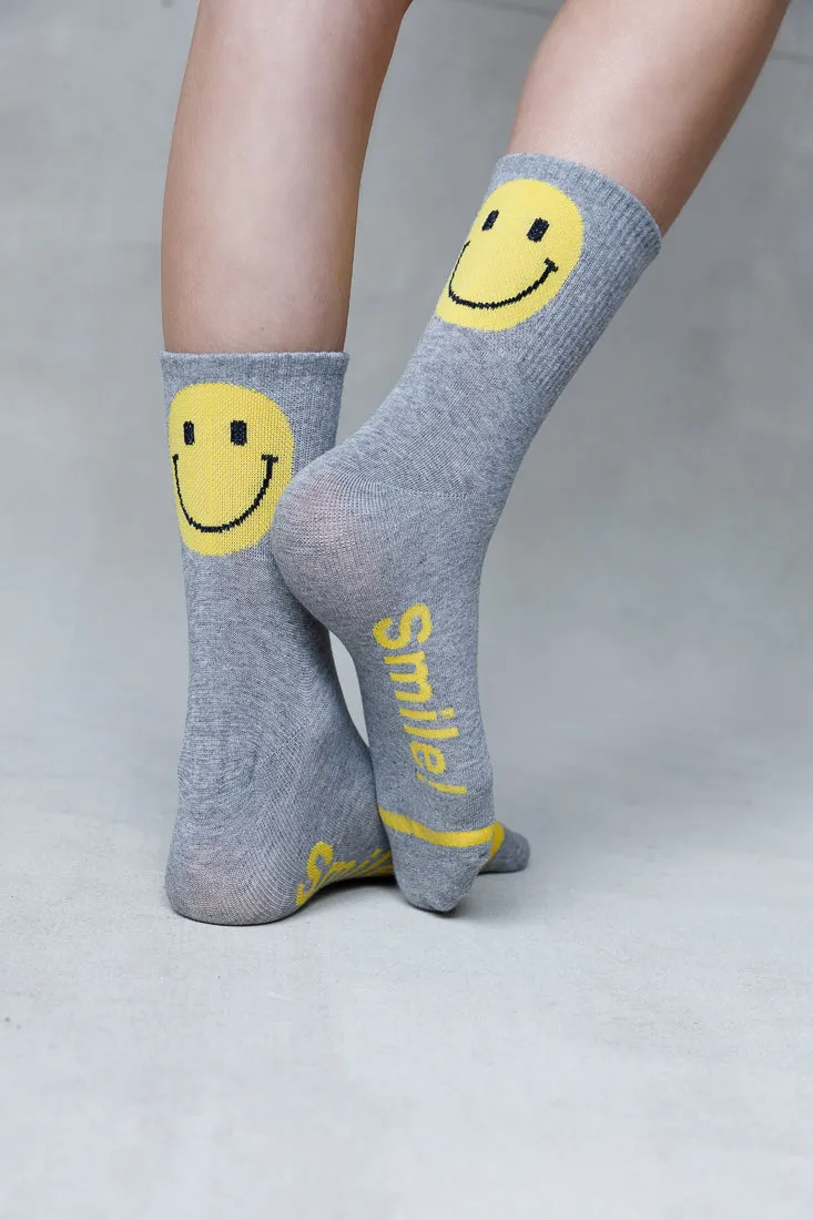 BACK SMILEY CREW SOCKS