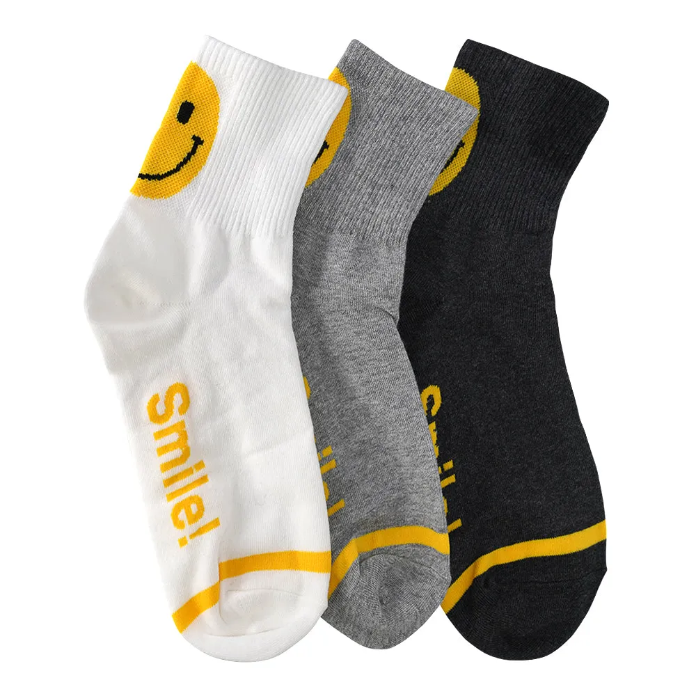 BACK SMILEY CREW SOCKS