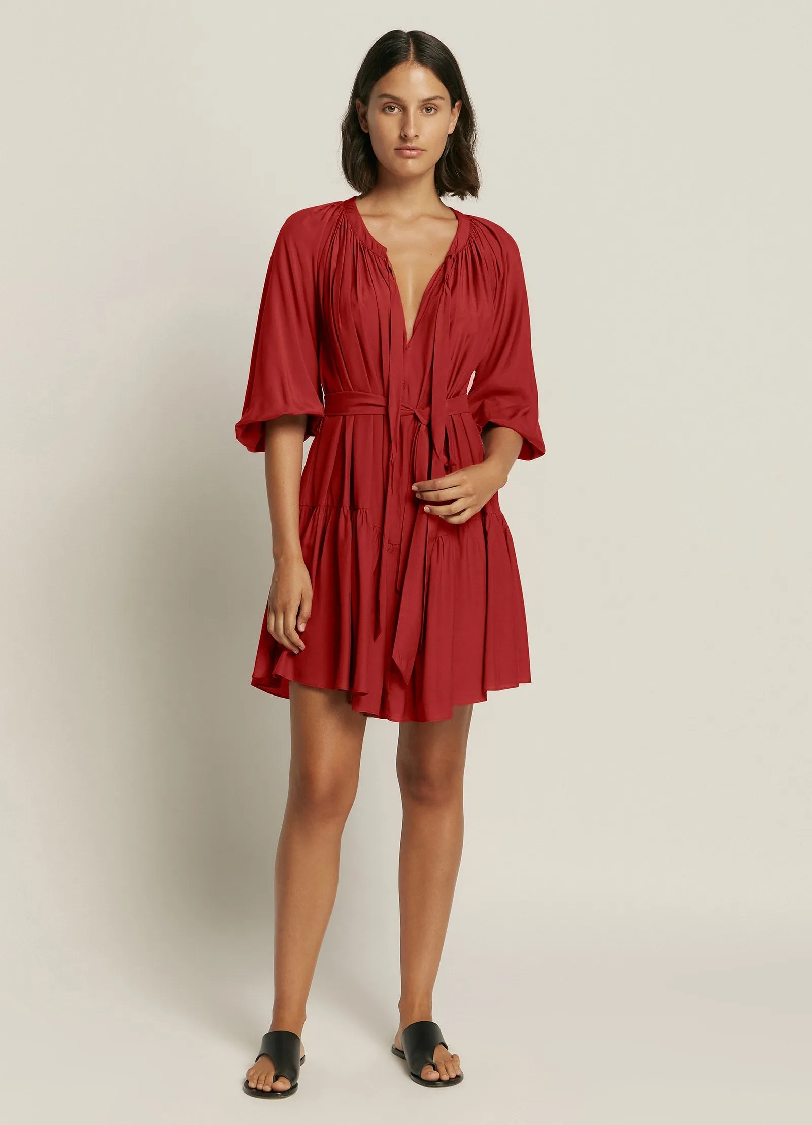 Casa Lucia Bell Sleeve Kaftan - Desert Red