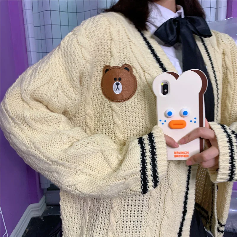 CUTE BEAR JK SWEATER COAT BY21076