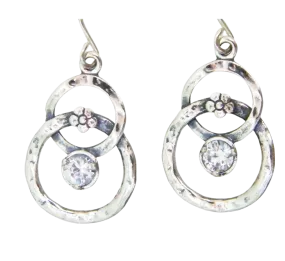 Earrings for woman, silver dangling earrings Delicate   CZ zircons