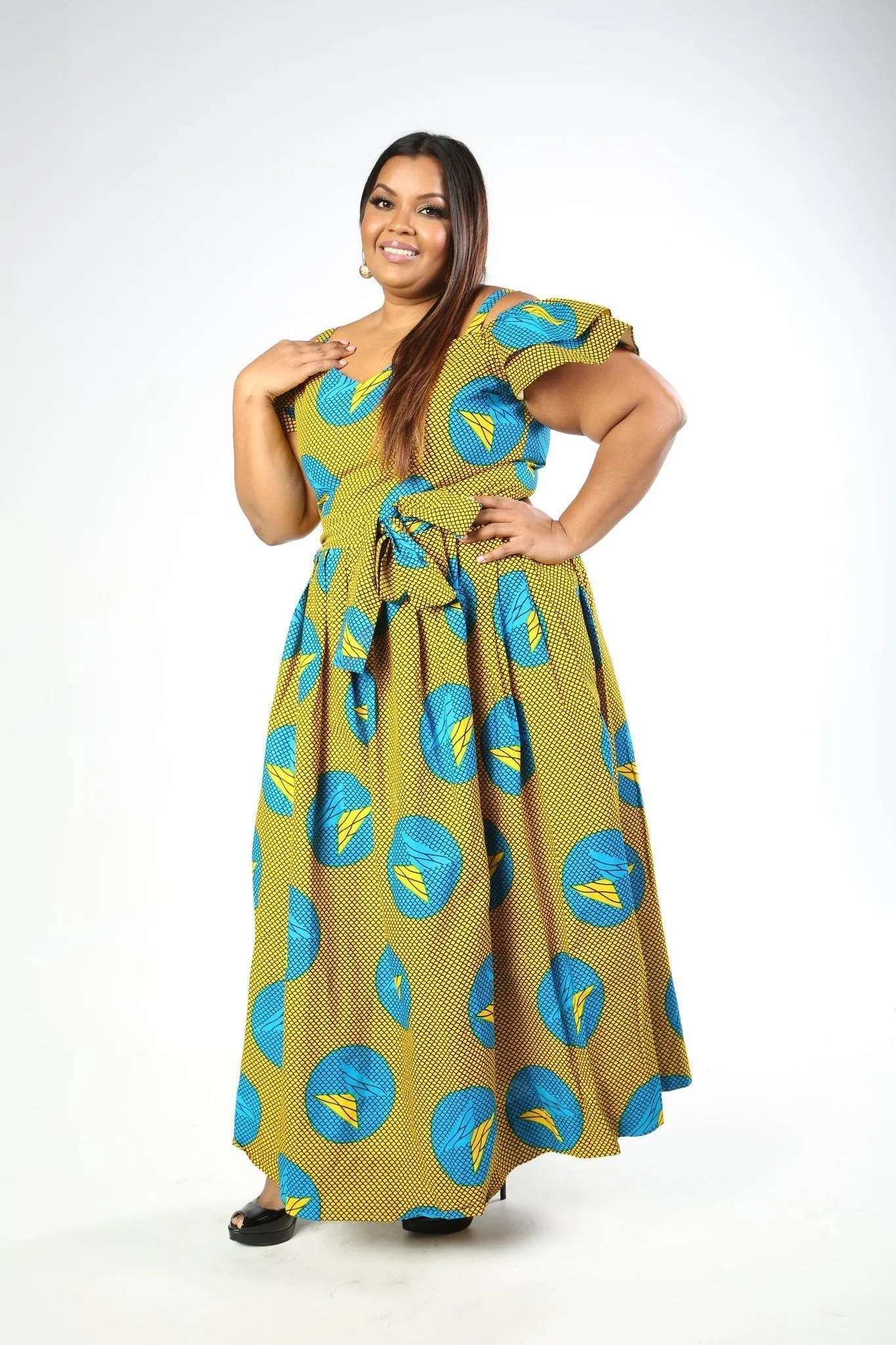 JUNITA African Print Dress