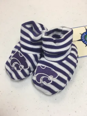 K-State Stripe Booties - Newborn