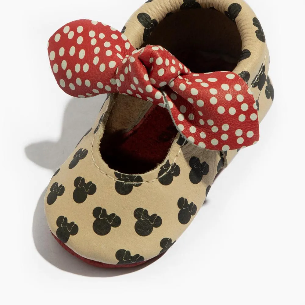 Minnie Dots Knotted Bow Baby Shoe