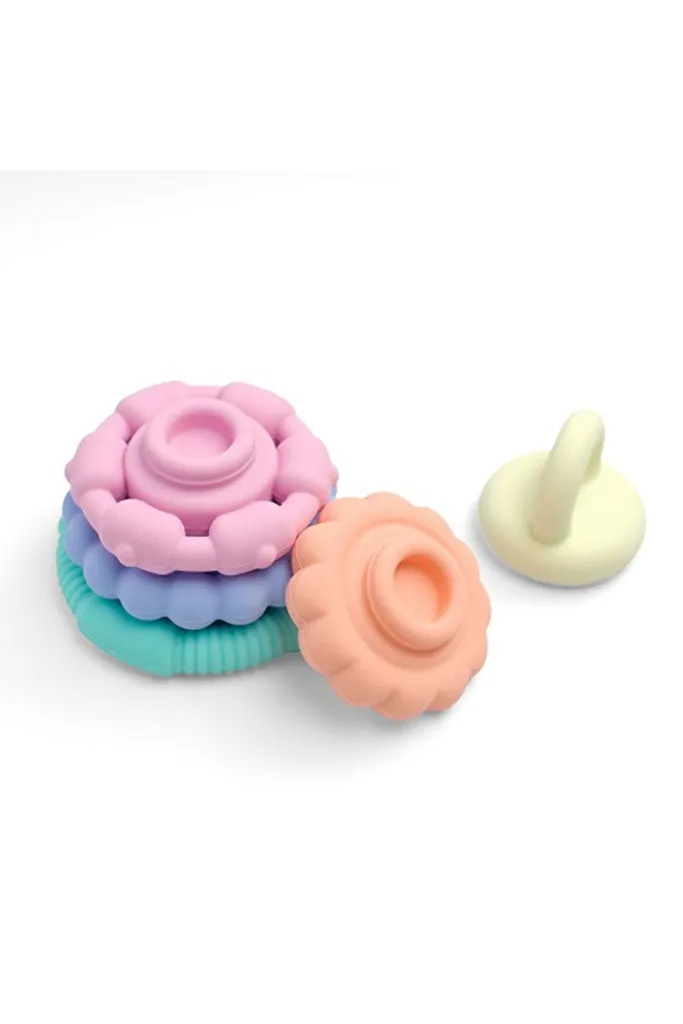 Pastel Rainbow Stacker and Teether Toy