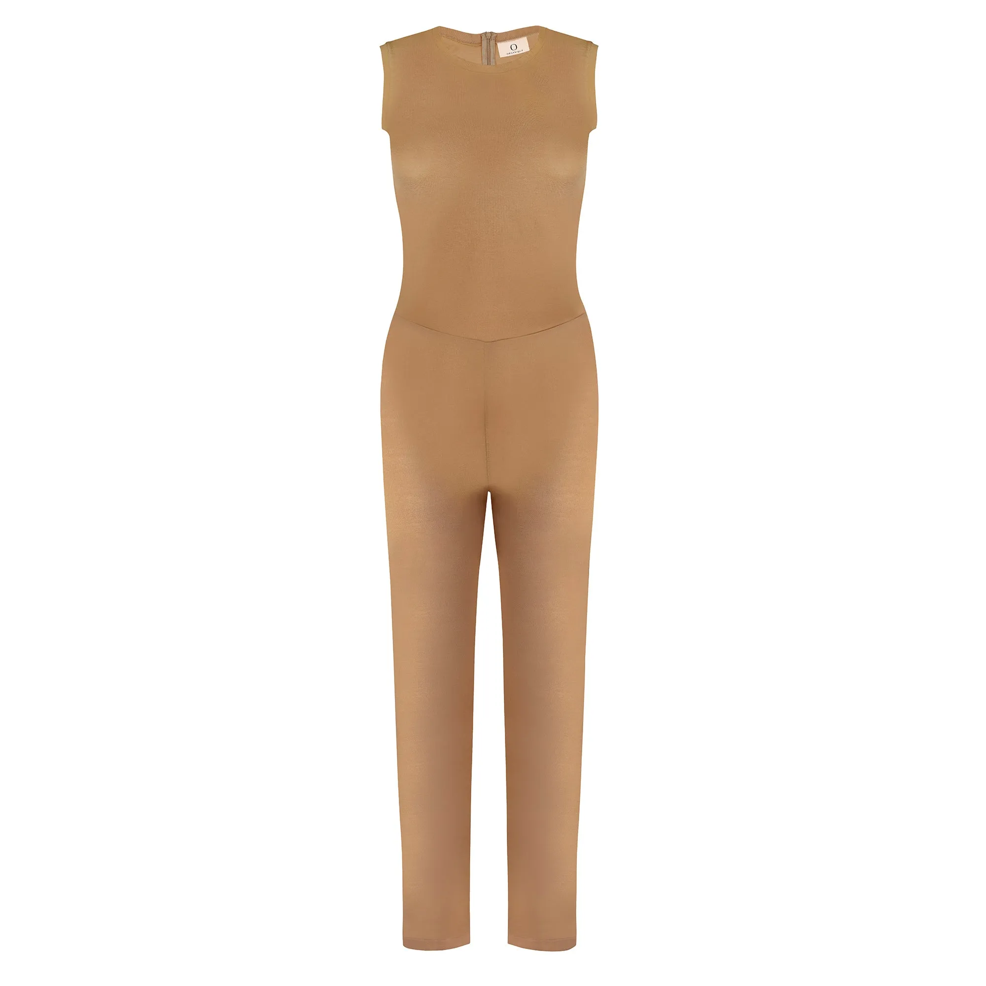 Straight Leg Jumpsuit in Light Brown