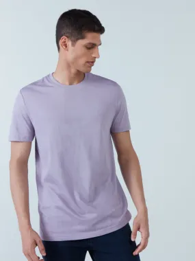 WES Casuals Lilac Eco-Save Cotton Slim-Fit T-Shirt