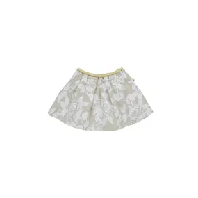 White Botanic Print Molly Skirt