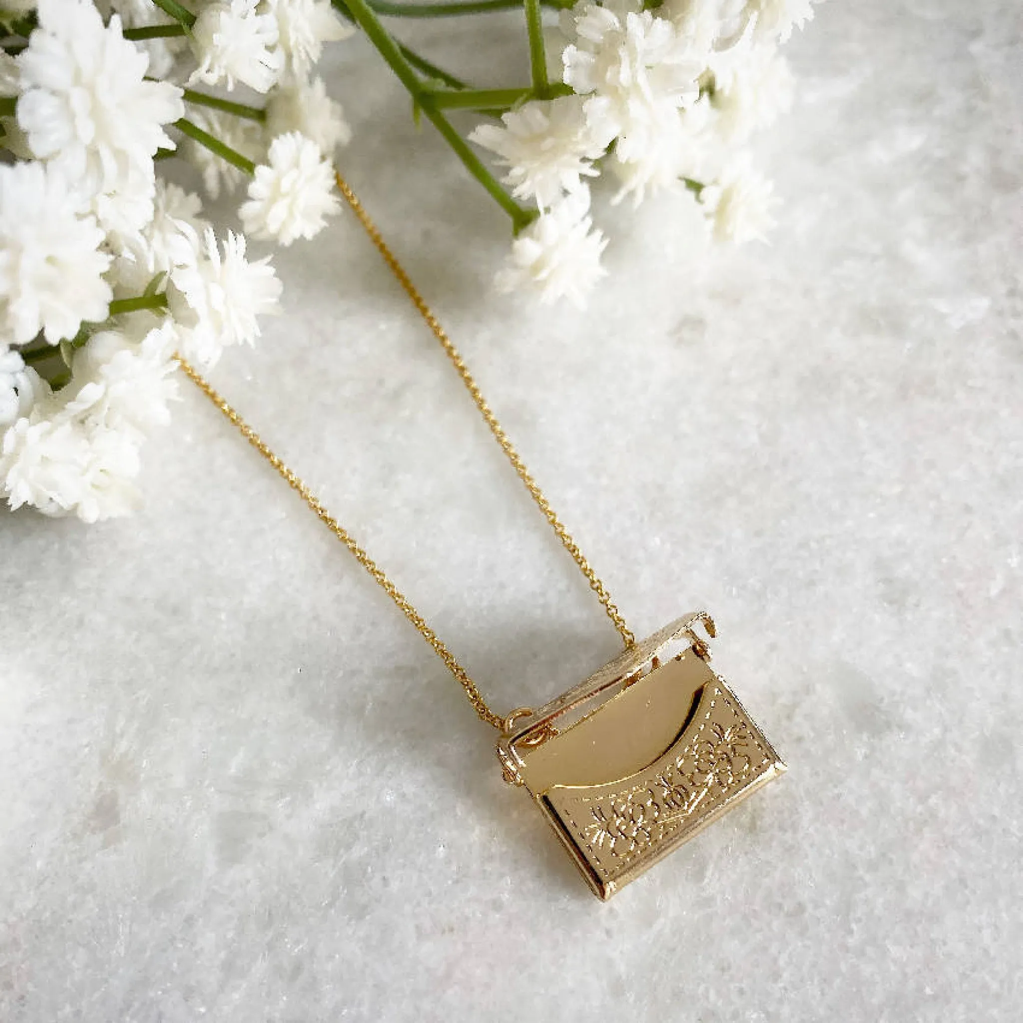 Wisteria London Floria Gold Envelope Necklace