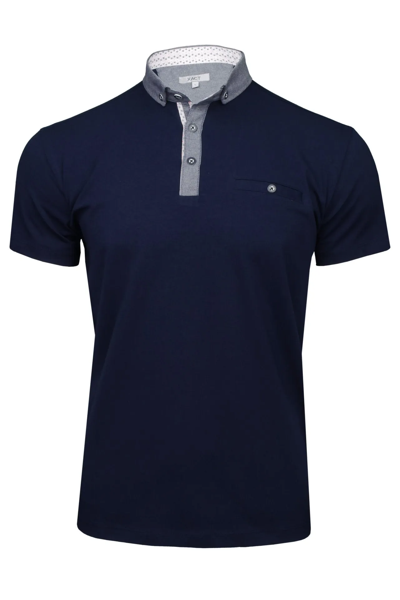 Xact Mens Polo Shirt with Short Sleeves and Button Down Collar